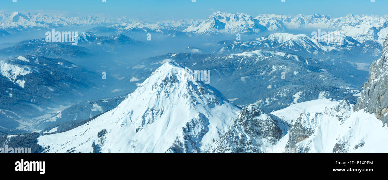 Winter Dachstein mountain massif panorama Stock Photo - Alamy