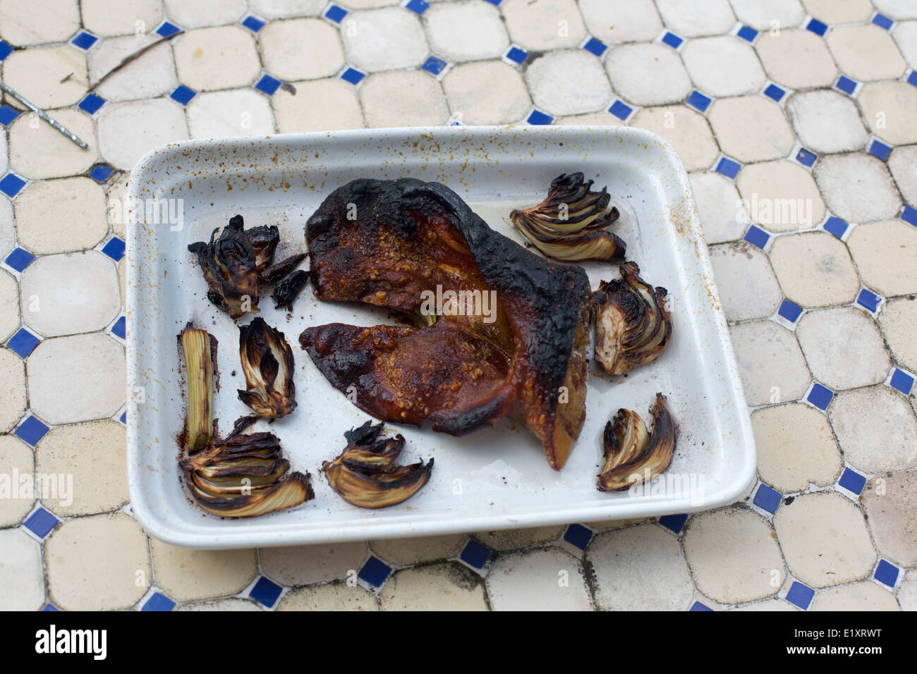 Pig's ear delicacy eating dish pork cooking cook Stock Photo Alamy