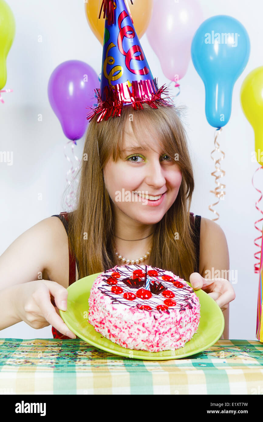 Beautiful girl happy birthday cake hires stock photography and images Alamy