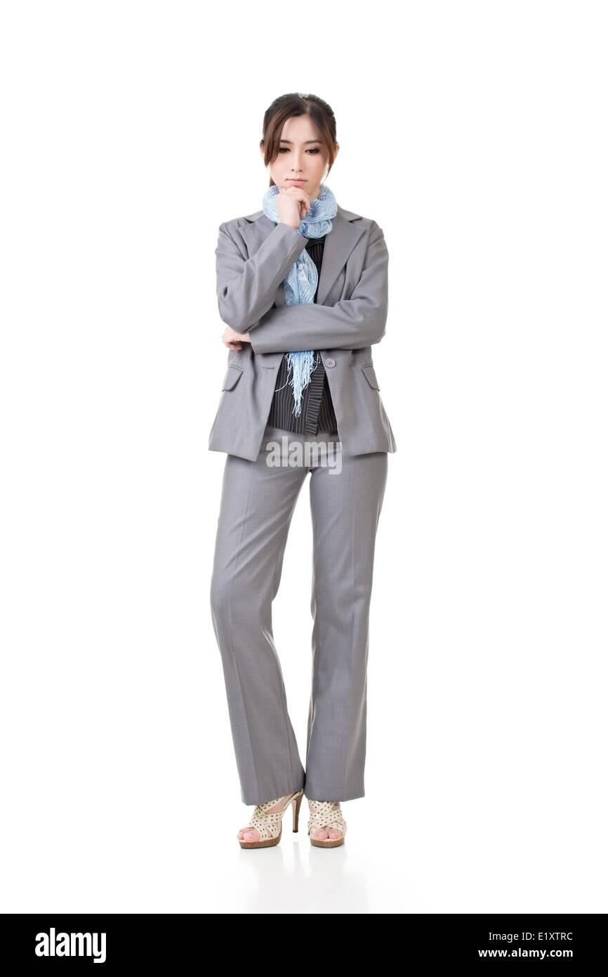 business woman contemplate Stock Photo