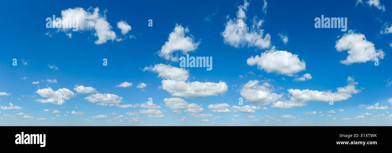 Blue sky panorama with white clouds Stock Photo - Alamy