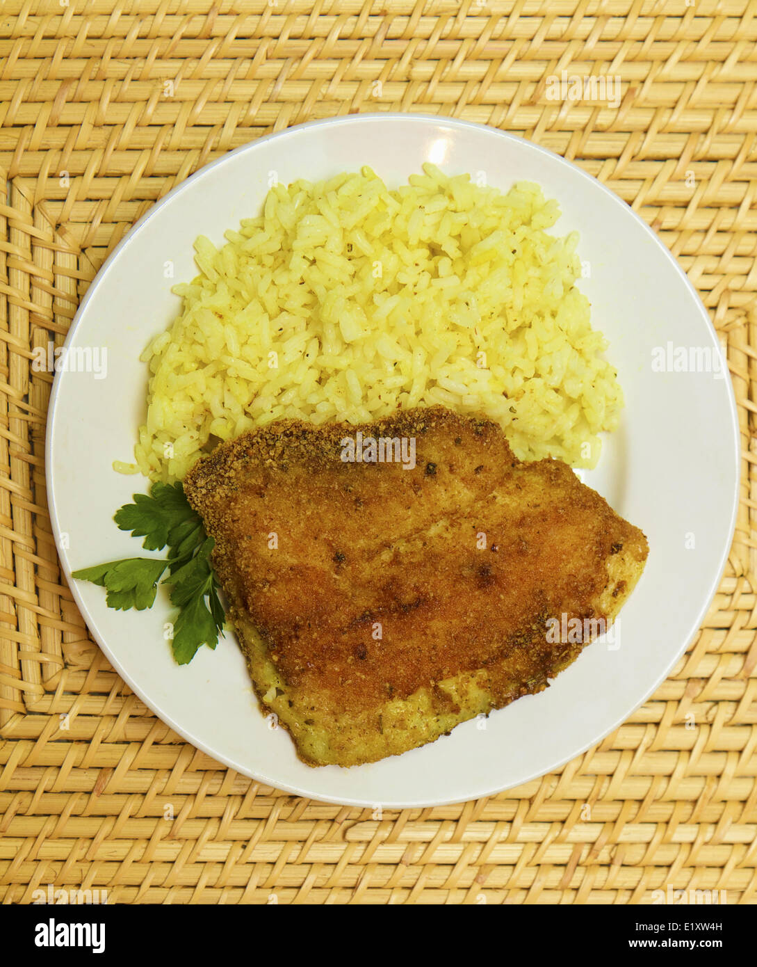 fried breaded tilapia Stock Photo Alamy