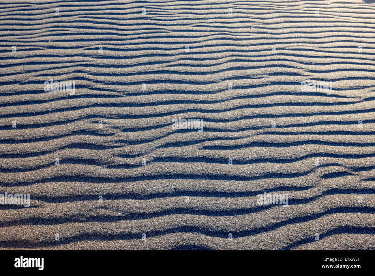 tidal ripples in sandy beach on the pacific ocean los pellines chile Stock Photo