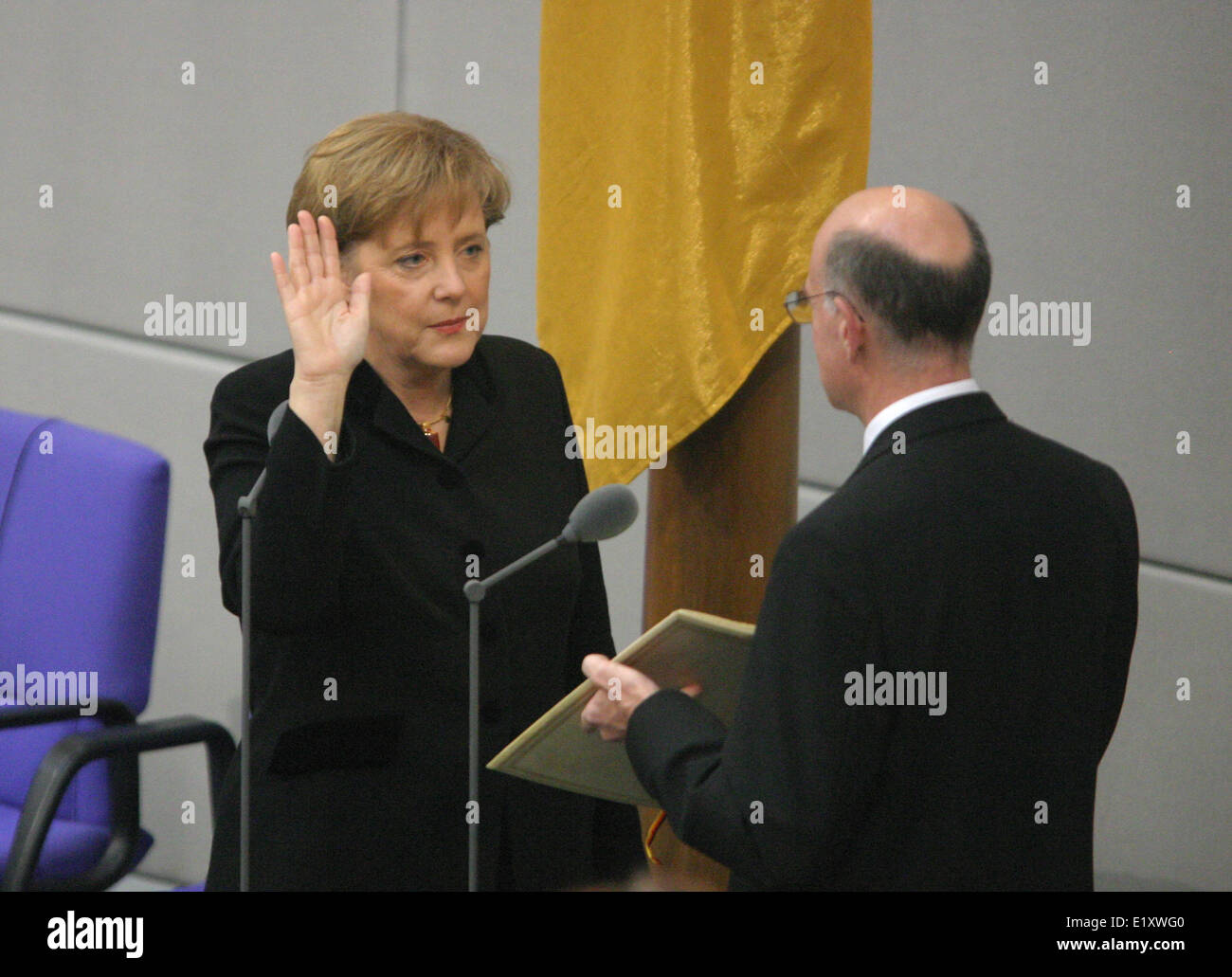 Dr. Angela Merkel is sworn in by president of Bundestag Norbert Lammert