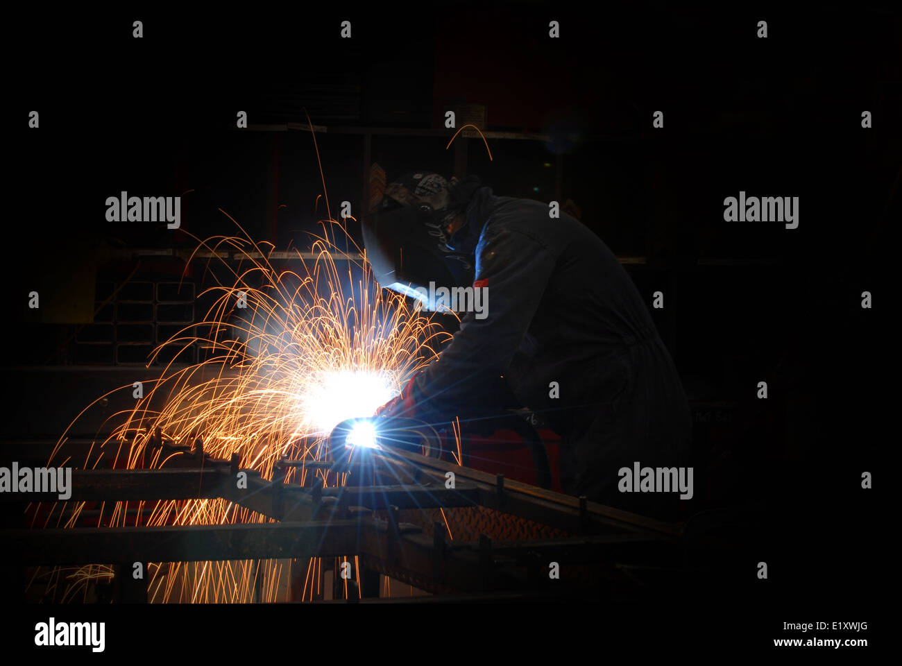 Man welding in the construction industry Stock Photo