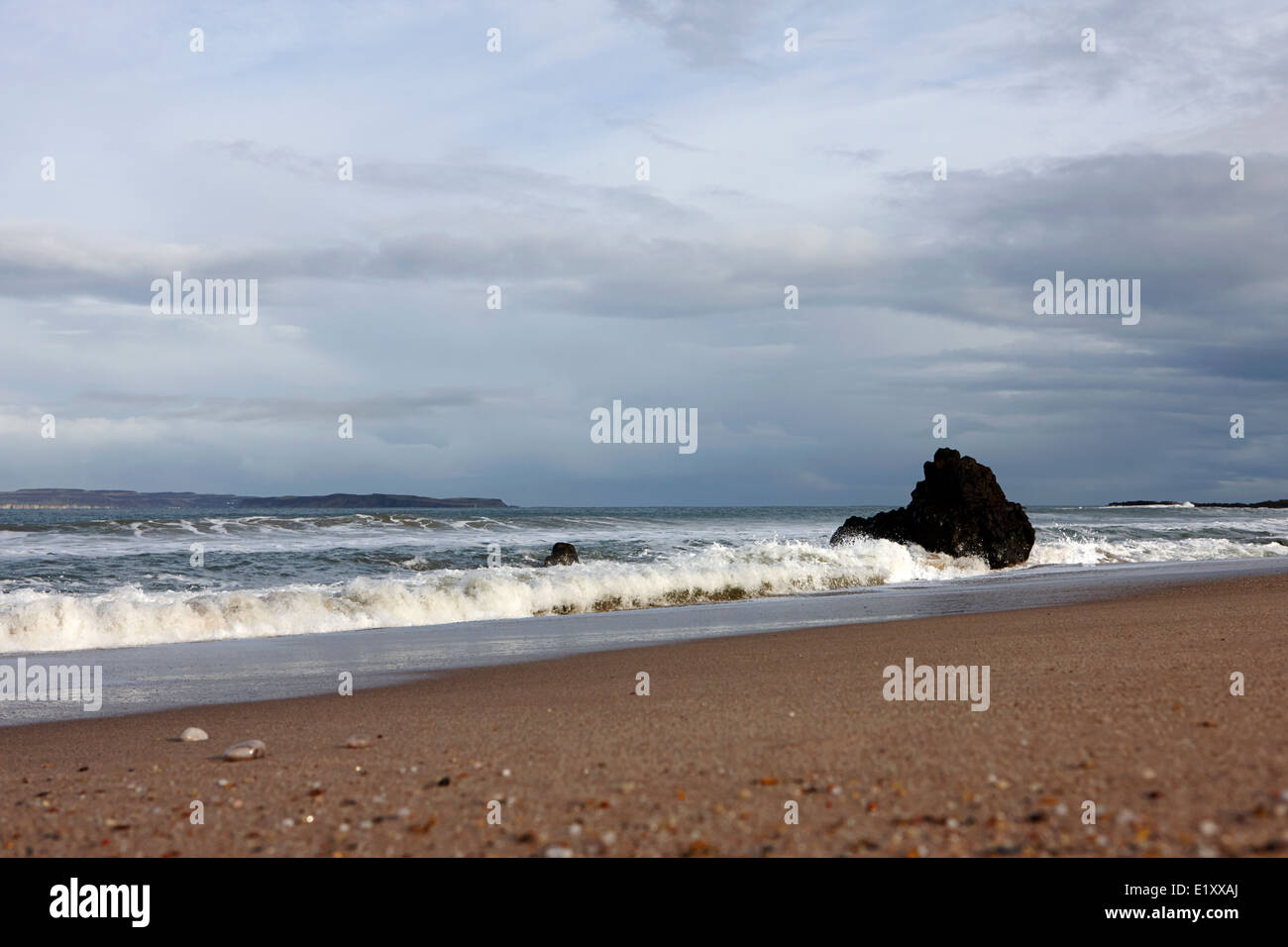 ballycastle beach in winter county antrim northern ireland Stock Photo