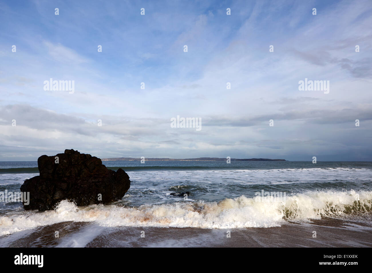 ballycastle beach in winter county antrim northern ireland Stock Photo