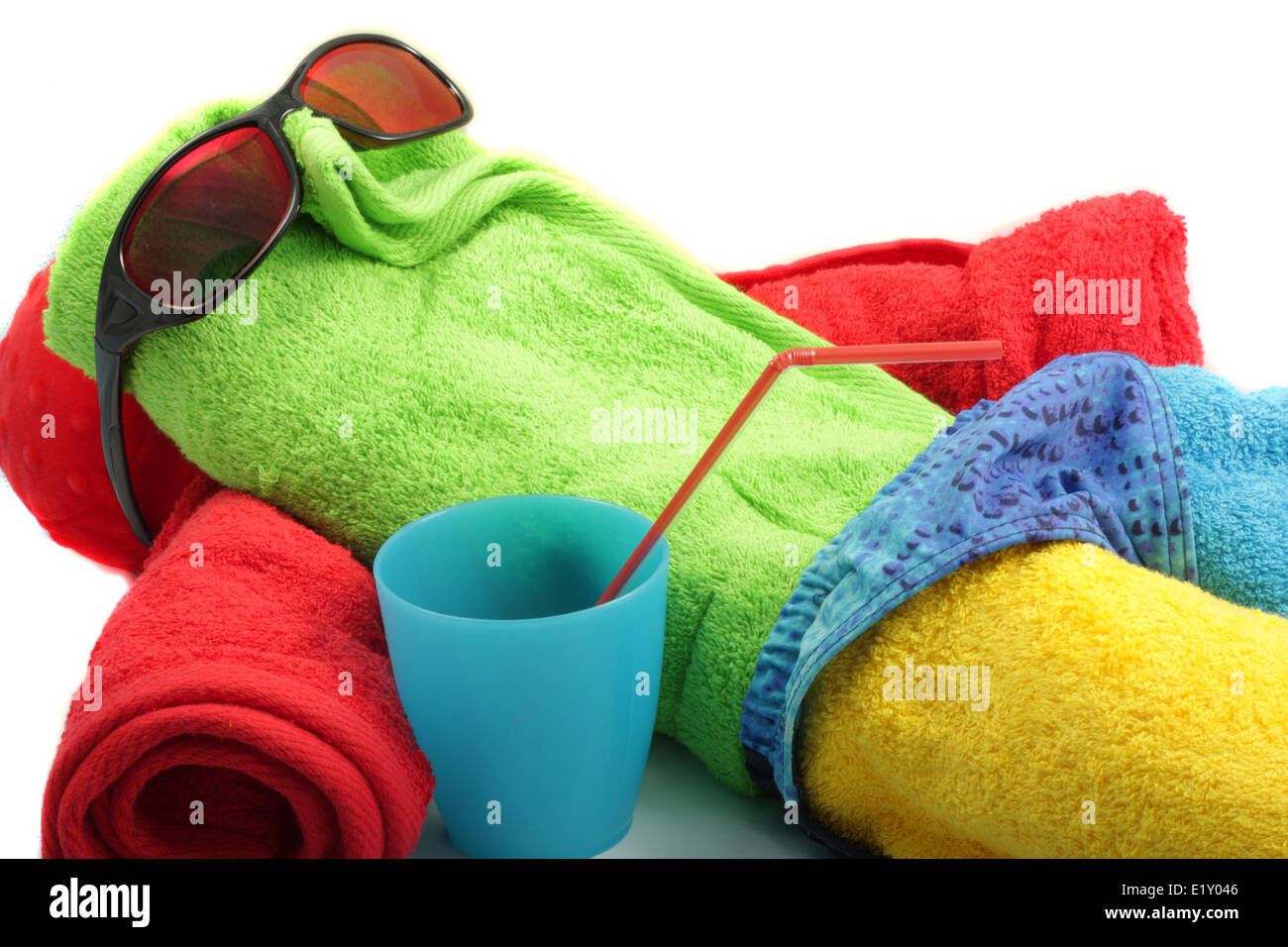 Towel man taking sunbath Stock Photo Alamy
