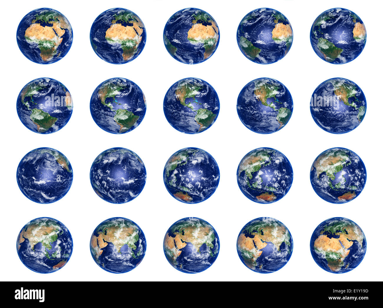 Earth Globes collection Stock Photo