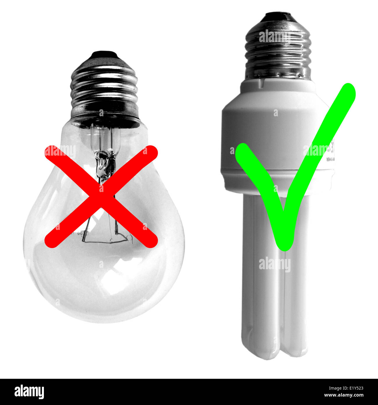 Traditional vs Fluorescent Light bulb Stock Photo Alamy