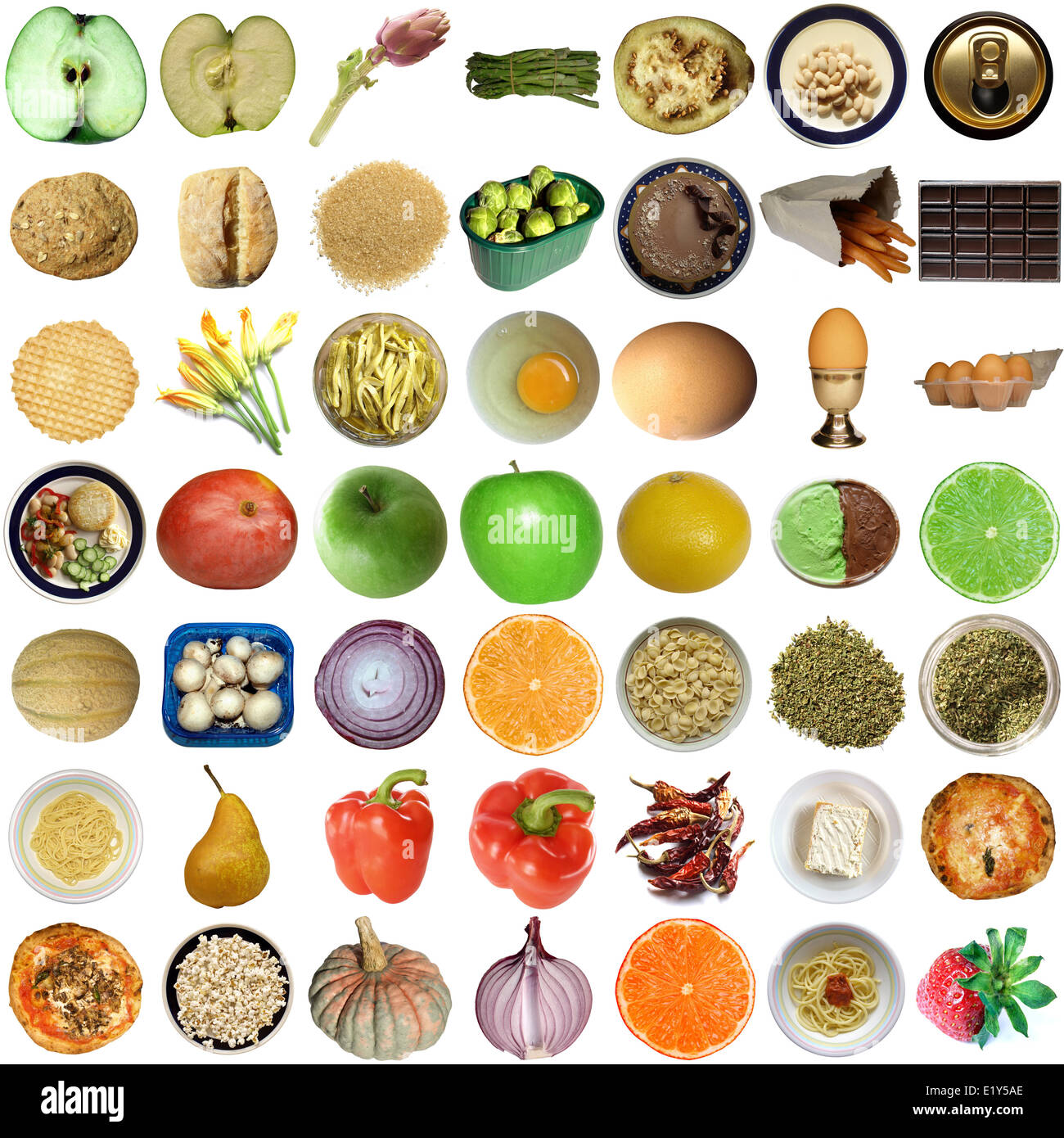 Food collage isolated Stock Photo