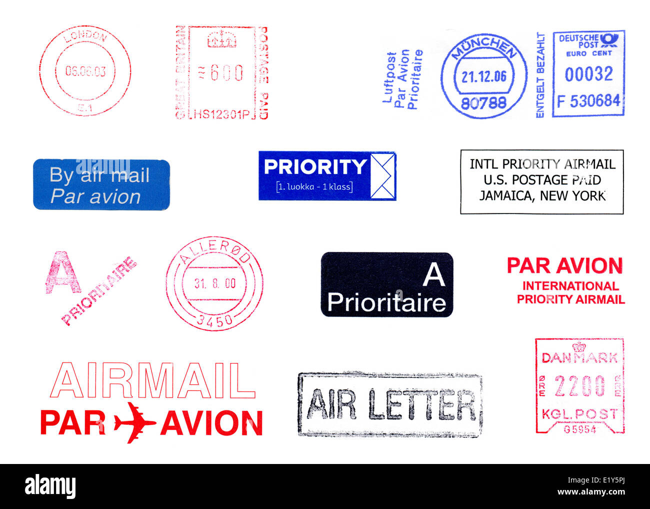 Postage meters stamps Stock Photo Alamy