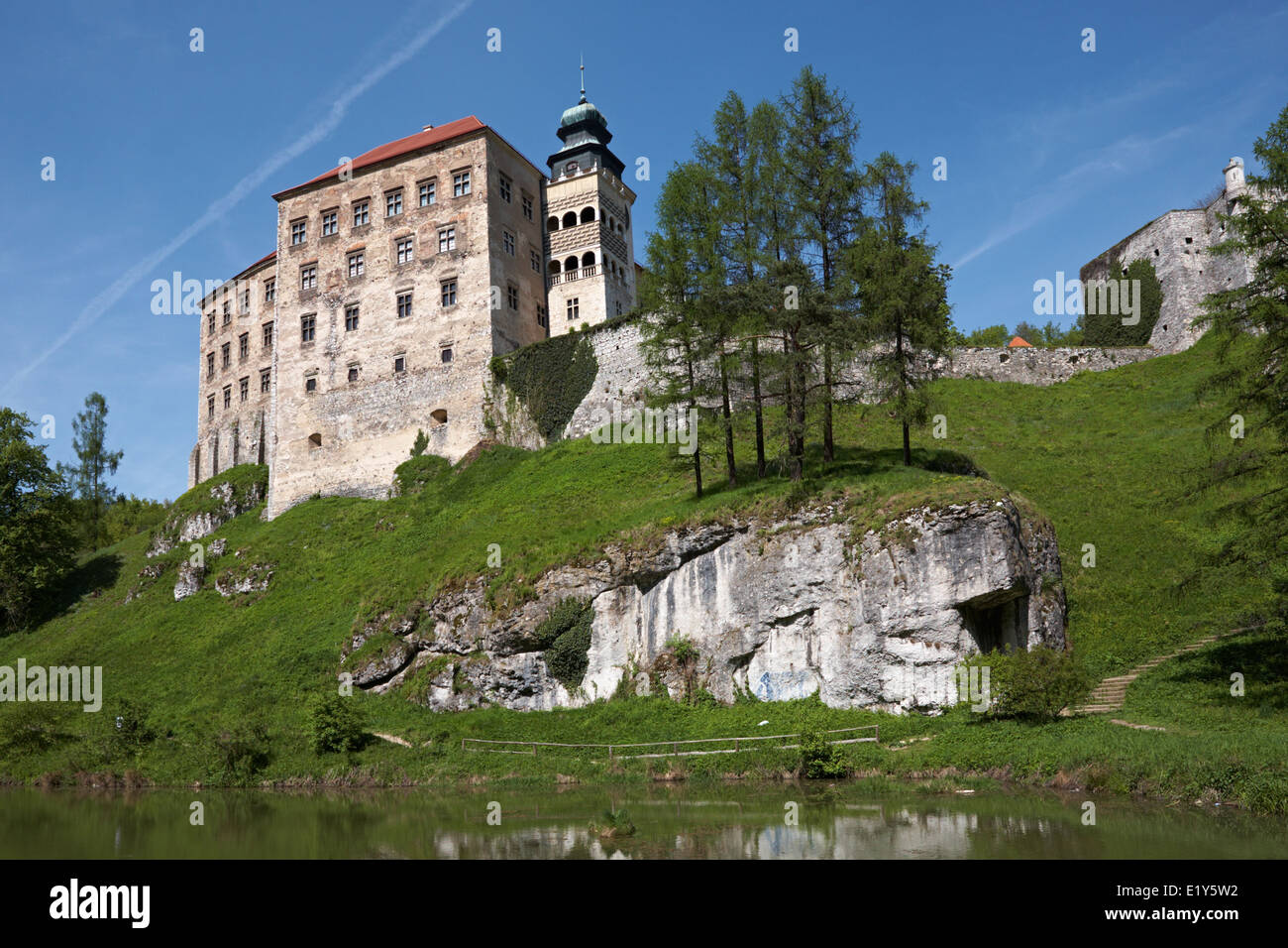 Poland Malopolska Region Ojcow National Park Pieskowa Skala Castle near Krakow Stock Photo