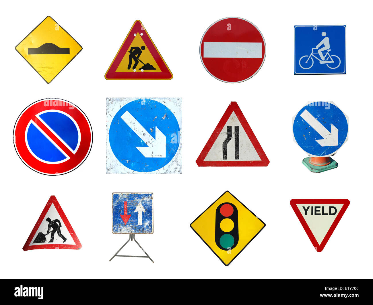 Range of traffic signs Stock Photo