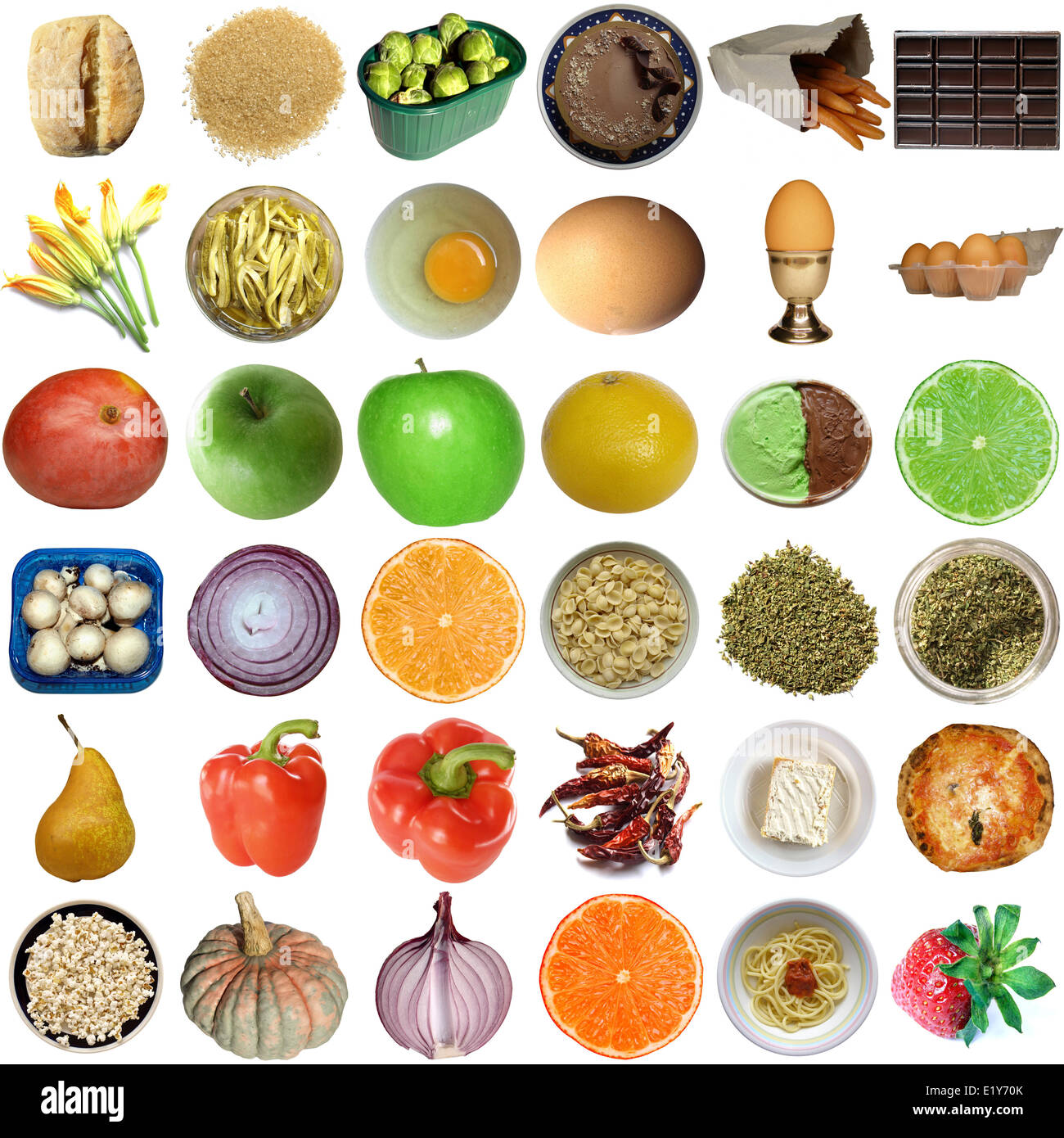 Food collage isolated Stock Photo