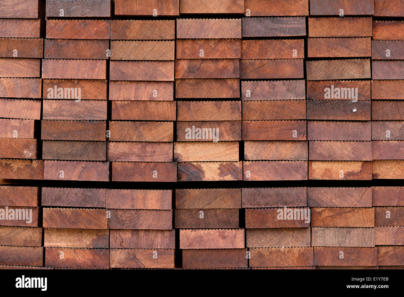 cross section of rectangle woods stack Stock Photo