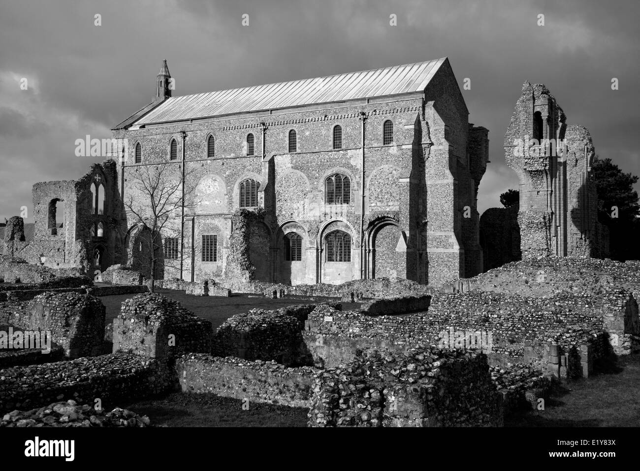 The priory church of St Mary & the Holy Cross at Binham Stock Photo