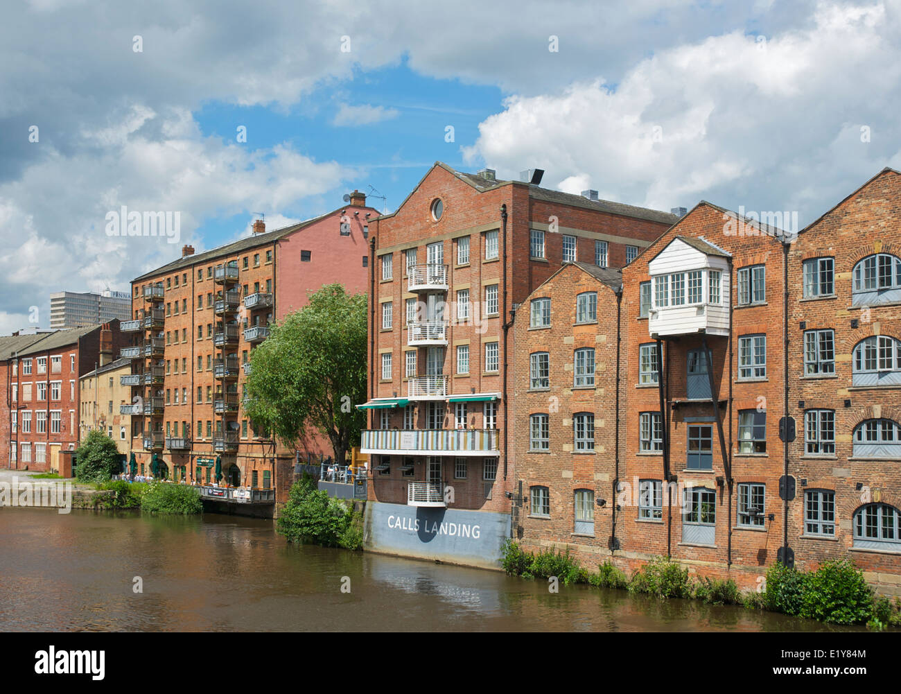 Apartments overlooking the River Aire, Leeds, West Yorkshire, England