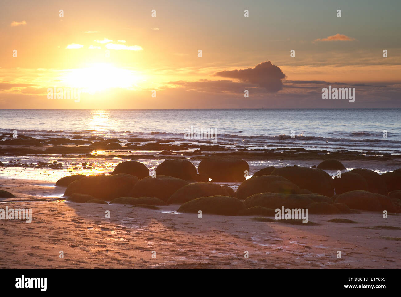 Hunstanton sunset over The Wash, West Norfolk Stock Photo