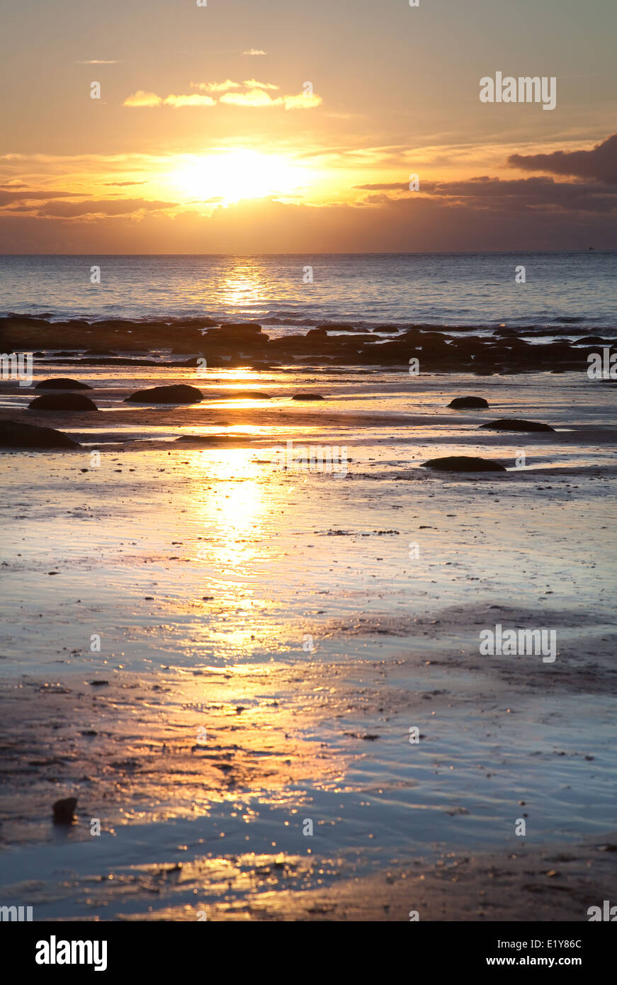 Hunstanton sunset over The Wash, West Norfolk Stock Photo