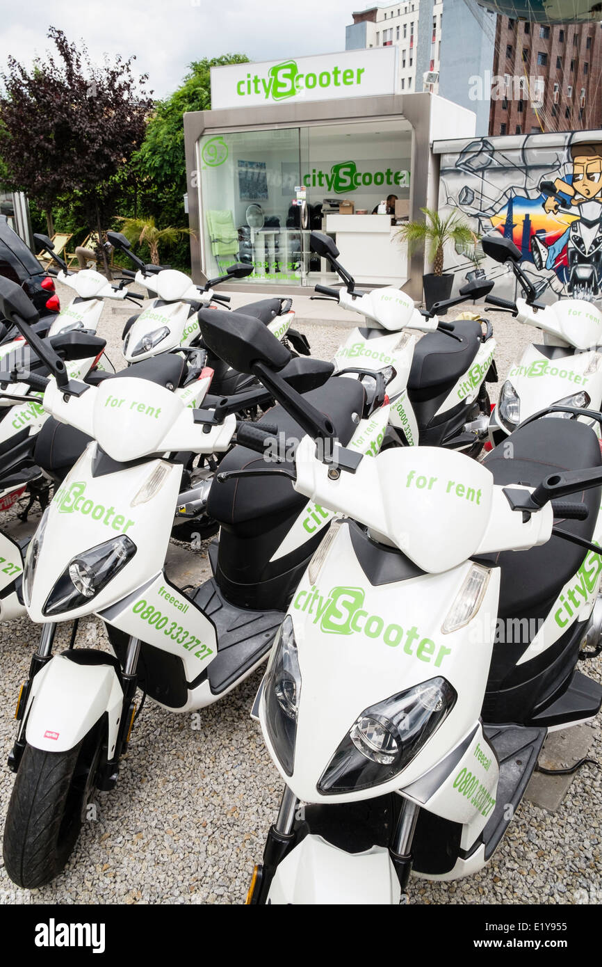 City Scooter motorcycles for hire in Berlin Germany Stock Photo