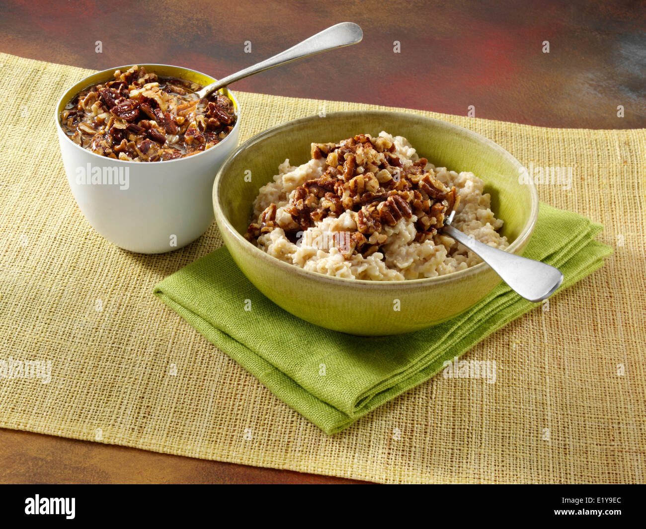 Honey nut topping on porridge Stock Photo Alamy