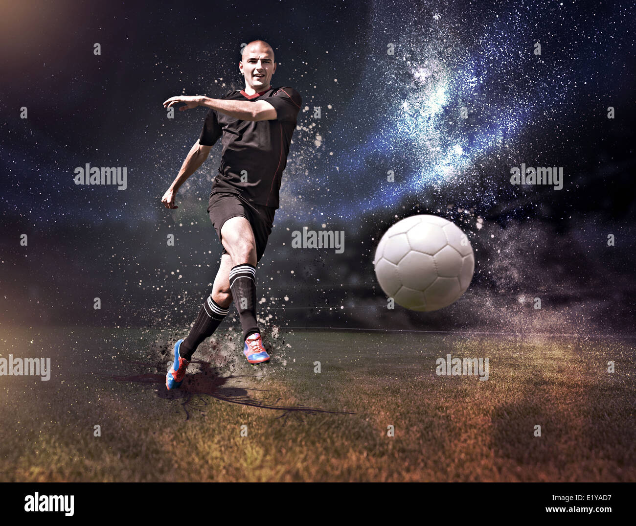 male soccer or football player on the field Stock Photo Alamy