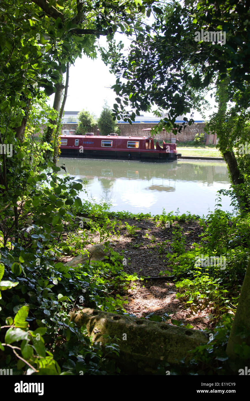 View of Grand Union Canal from Kensal Green Cemetery - London UK Stock Photo