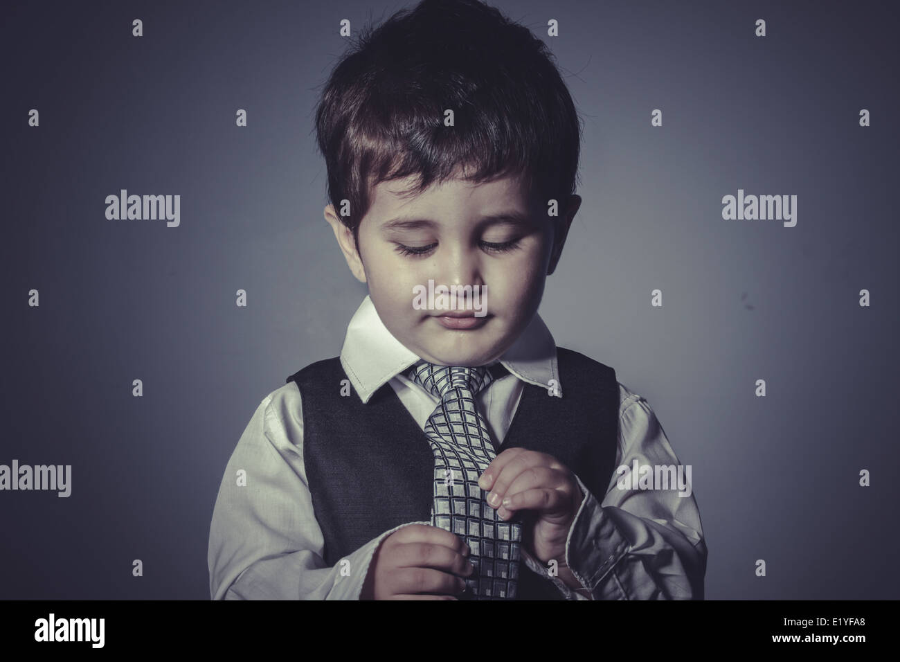 little boy in suit and tie, Business concept Stock Photo Alamy