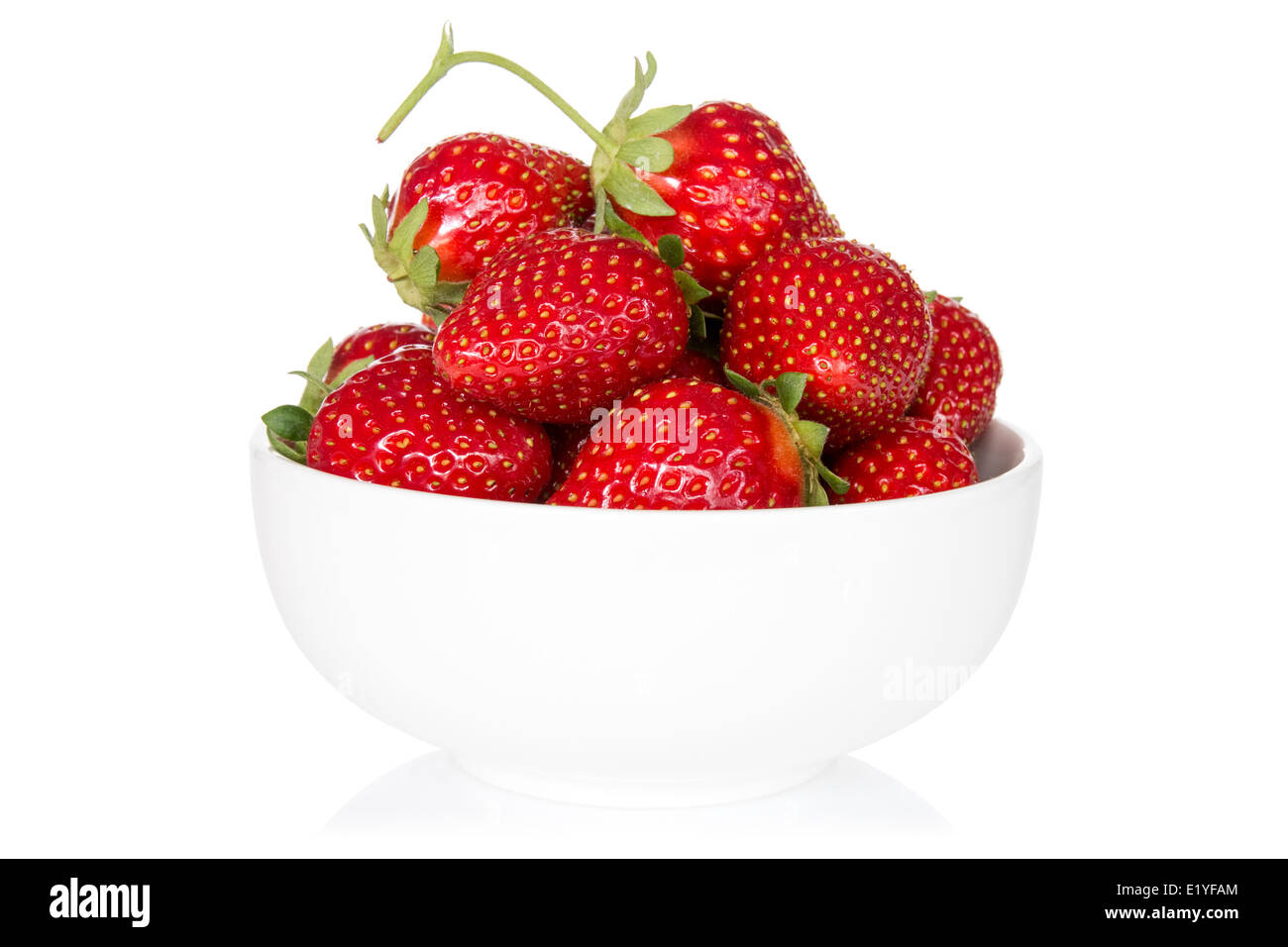 Bowl with strawberry, isolated on white background Stock Photo - Alamy