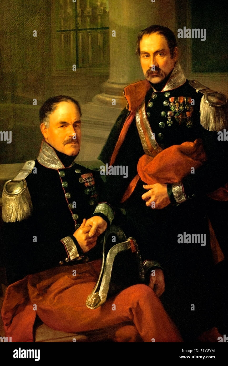 The Valencian yeoman Jose Diaz and Francisco Tourin 1841 Bernardo Lopez Piquer 1799-1874 Spain Spanish Stock Photo