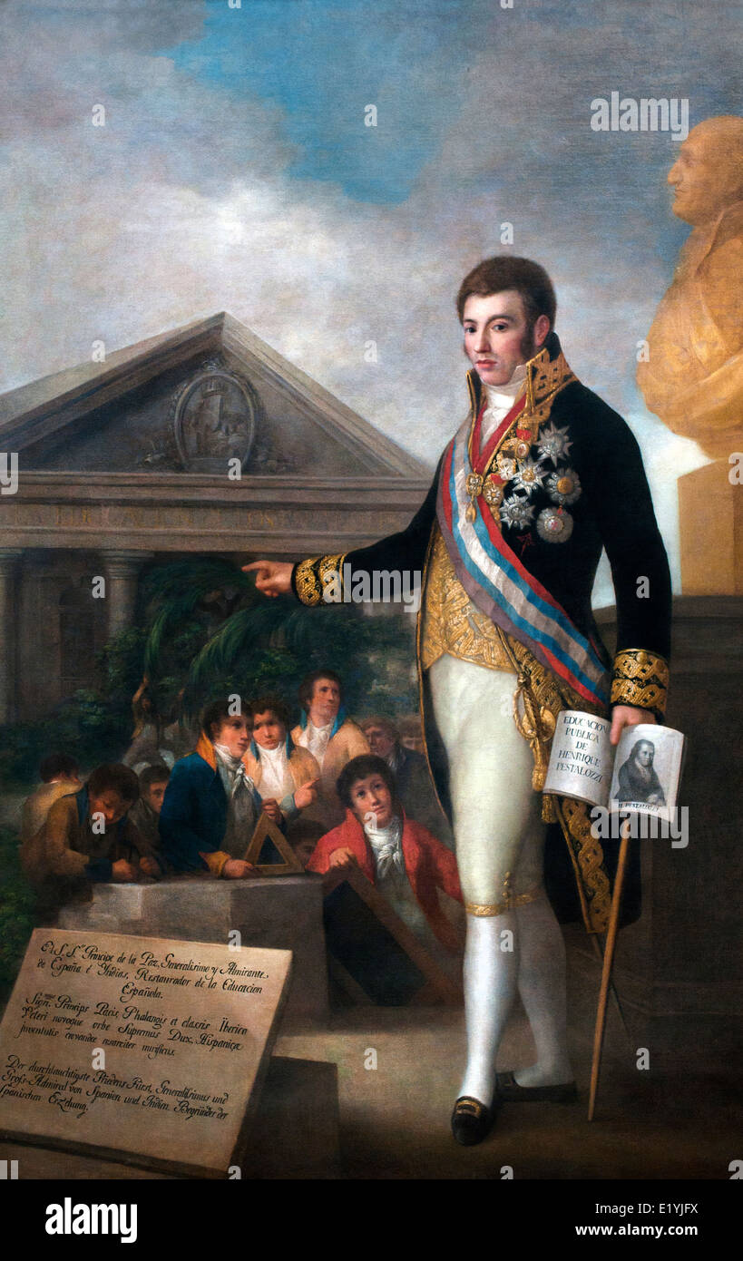 Manuel Godoy ( founder of l'the Institut Pestalozzi )  by Agustin Esteve Marquis 1753-1830 Spain Spanish Stock Photo