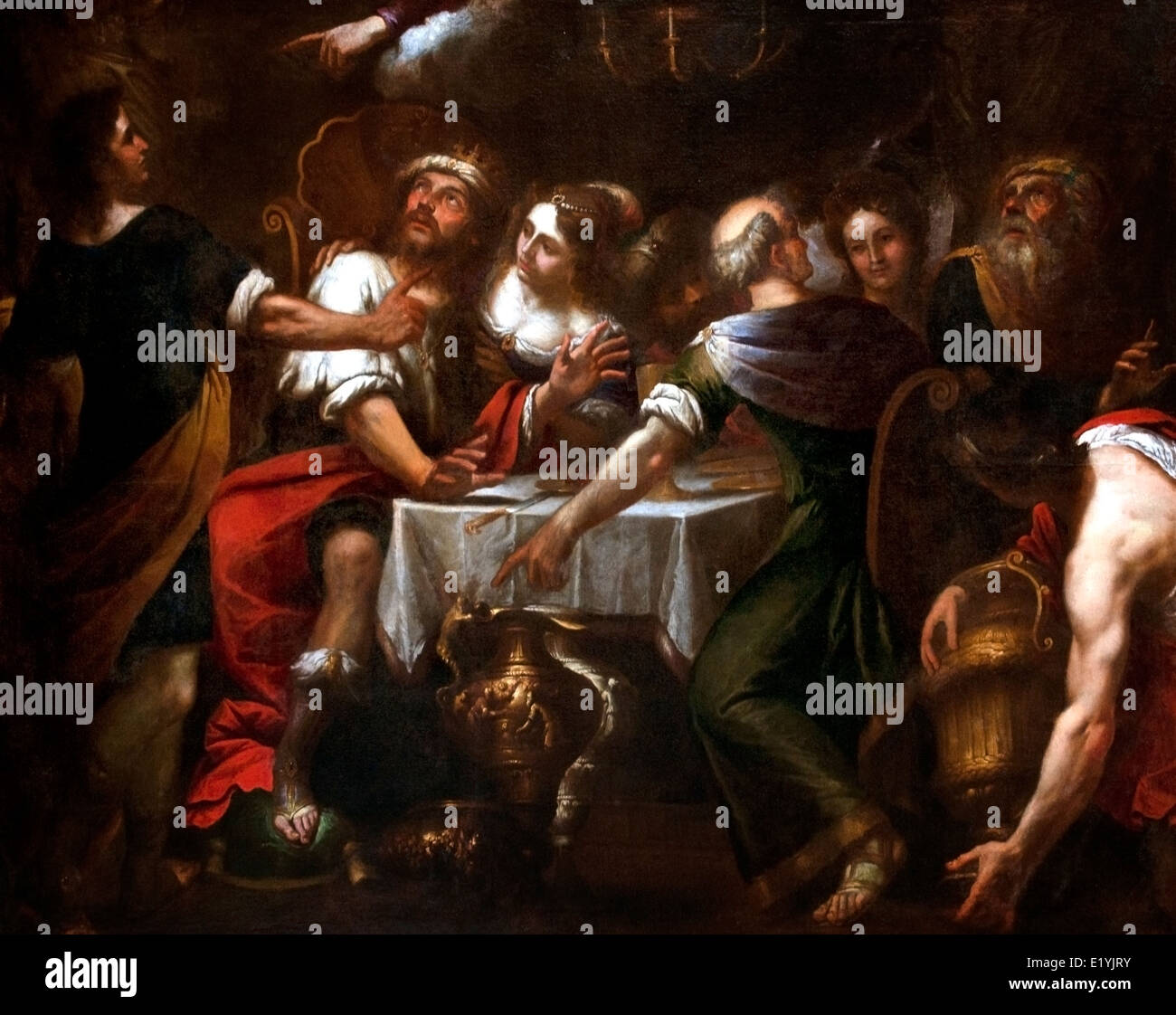 Festin de Baltasar - Baltasar feast by Valerio Castello 1624-1659 Spain Spanish Stock Photo