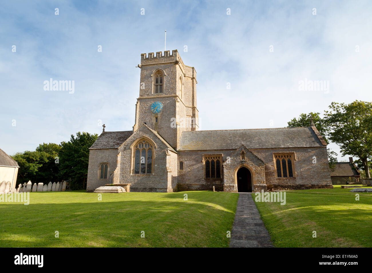 St Marys Church, Burton Bradstock village, Dorset England UK Stock Photo