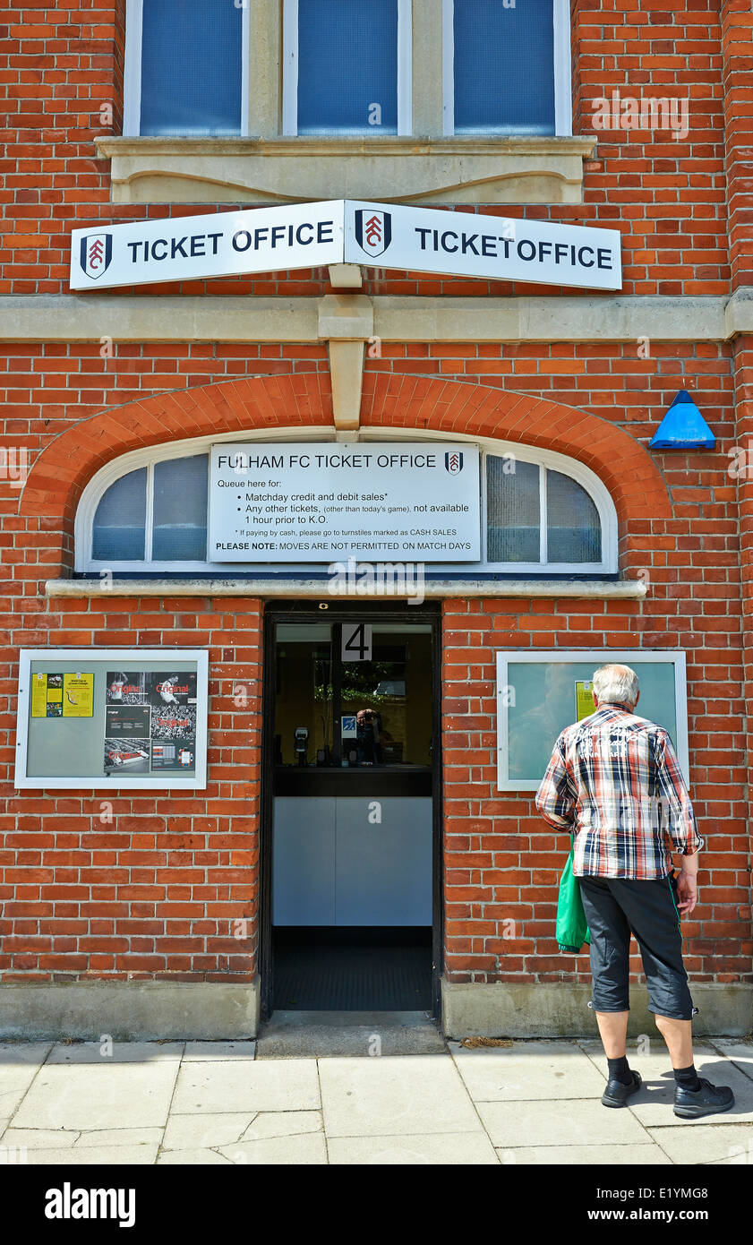 Tickets office from the stadium of Fulham FC on June 06, 2014 in London. Stock Photo
