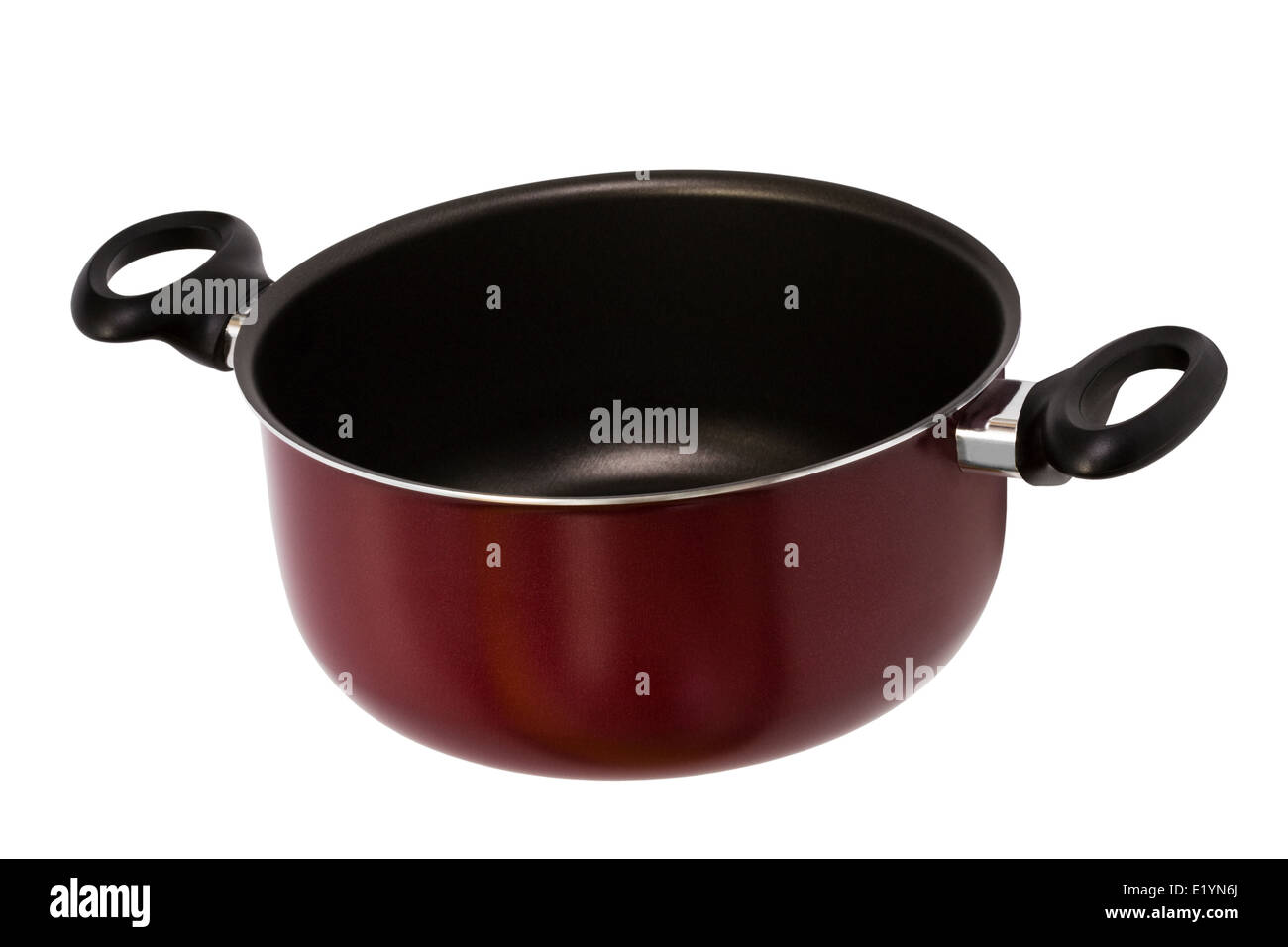 Modern red saucepan on a white background Stock Photo Alamy