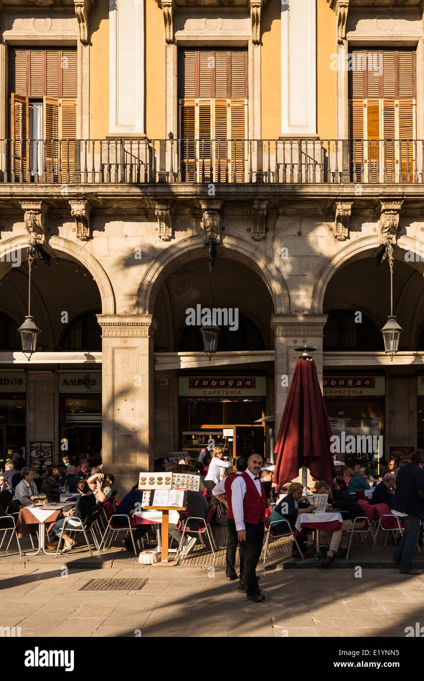 Barman at Plaza real Stock Photo