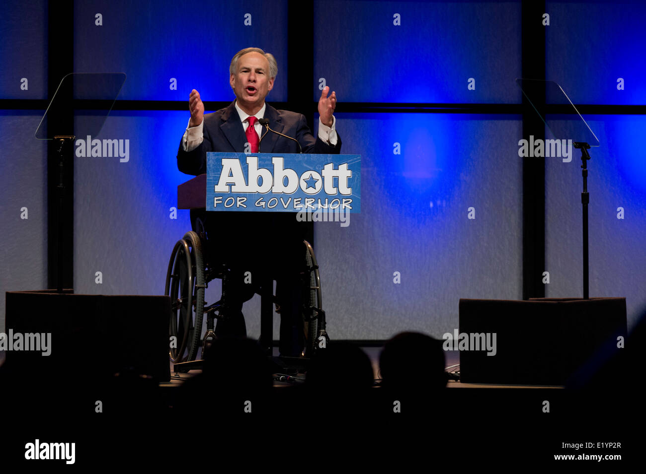 Texas Attorney General and Republican Gubernatorial nominee Greg Abbott gives speech at the Texas Republican Convention Stock Photo
