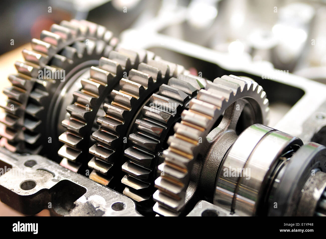 Gears from a motorcycle gearbox Stock Photo Alamy