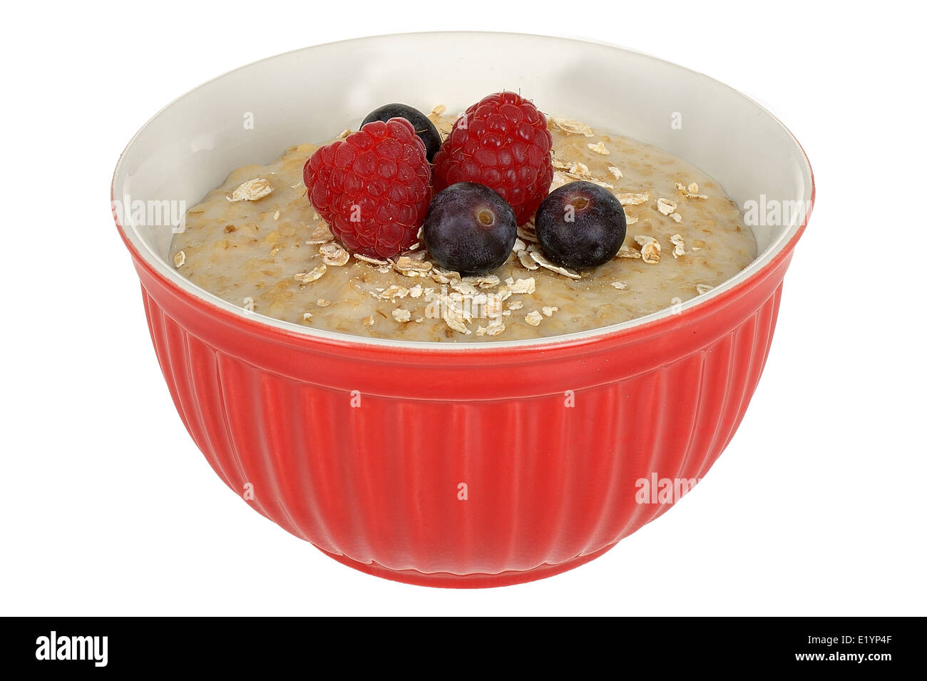 Porridge with Fresh Berries Stock Photo
