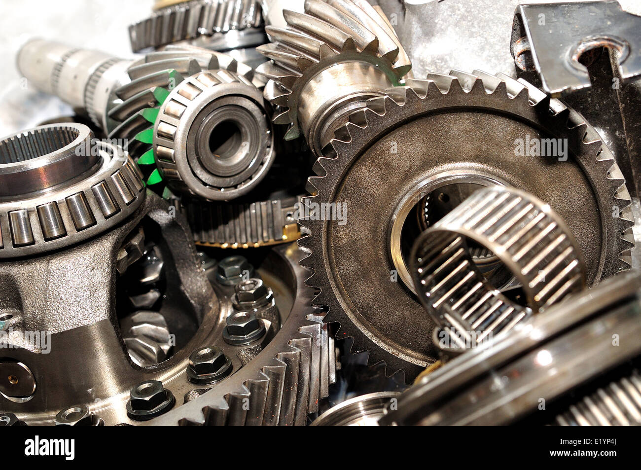 Axle, gears and bearings Stock Photo Alamy