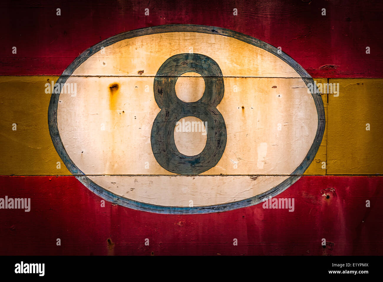Old painted signs with numerals. Number 8 from a series Stock Photo - Alamy
