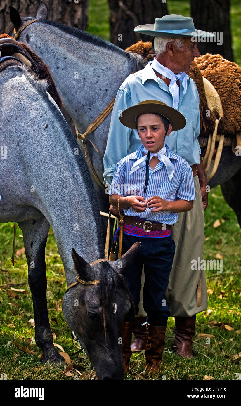 Participants in the annual festival 'Patria Gaucha' in Tacuarembo, Uruguay. Stock Photo