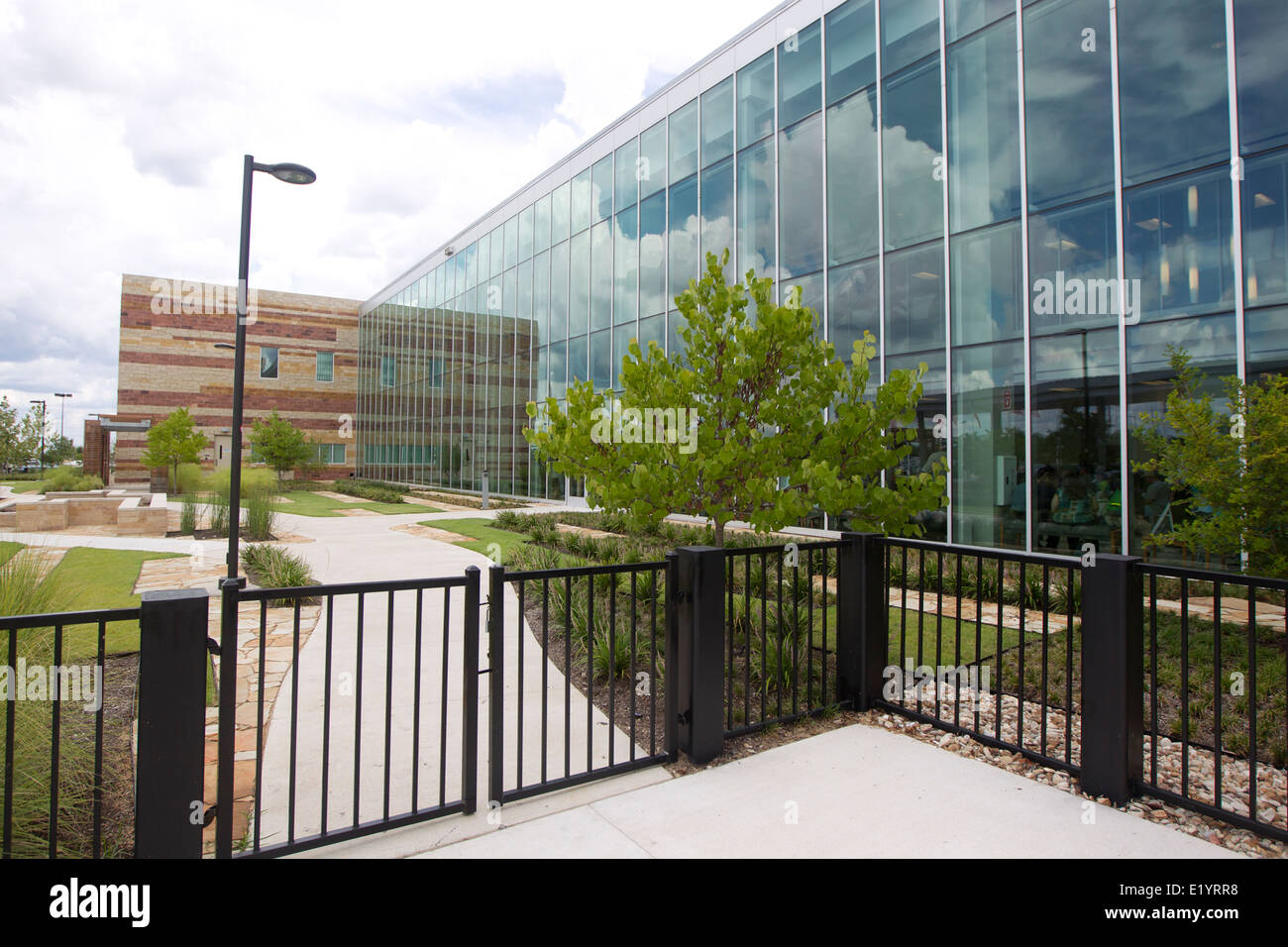 Exterior of a new Veterans Administration VA Outpatient Clinic in southeast Austin, Texas. Stock Photo