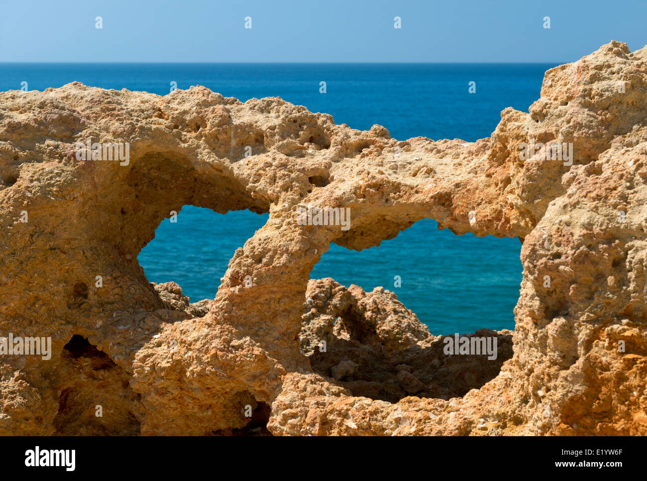 Portugal, Algarve, Carvoeiro, Algar Seco rock formations Stock Photo