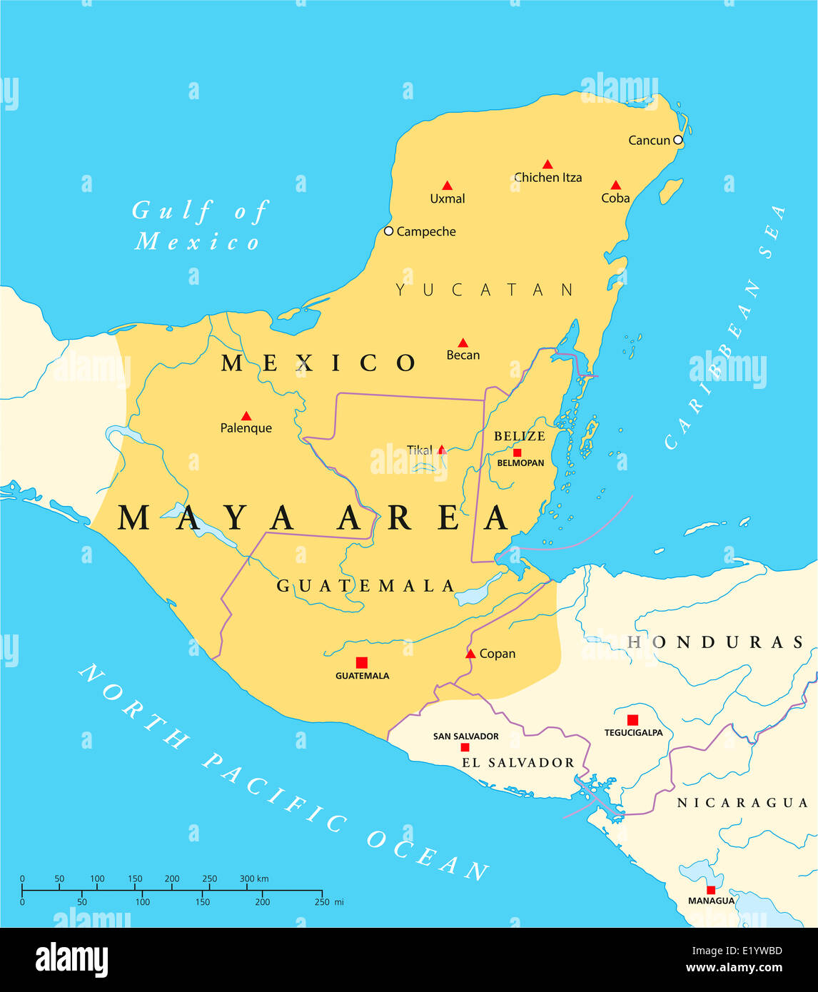 Mayan Pyramids Map