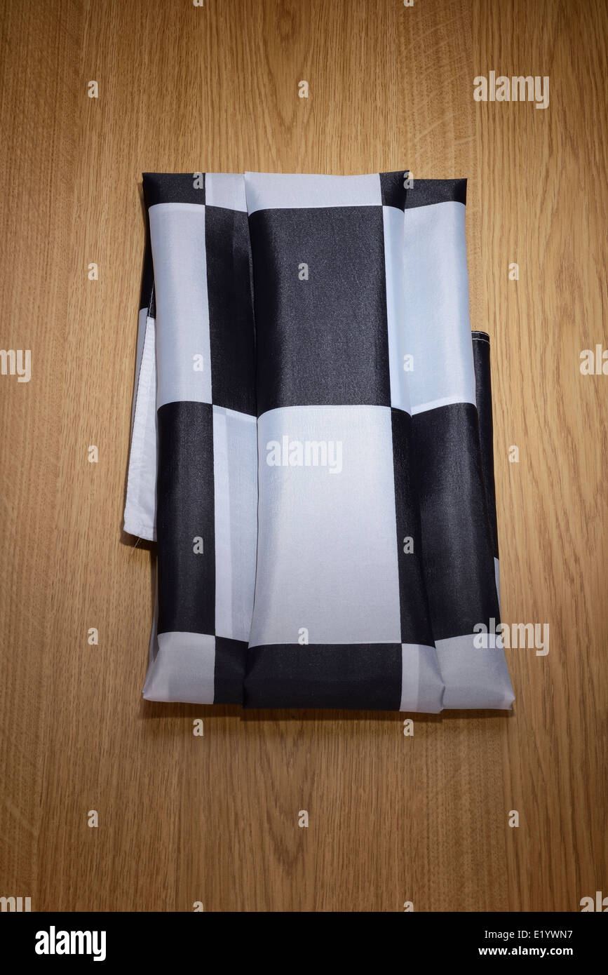 Folded chequered flag Stock Photo