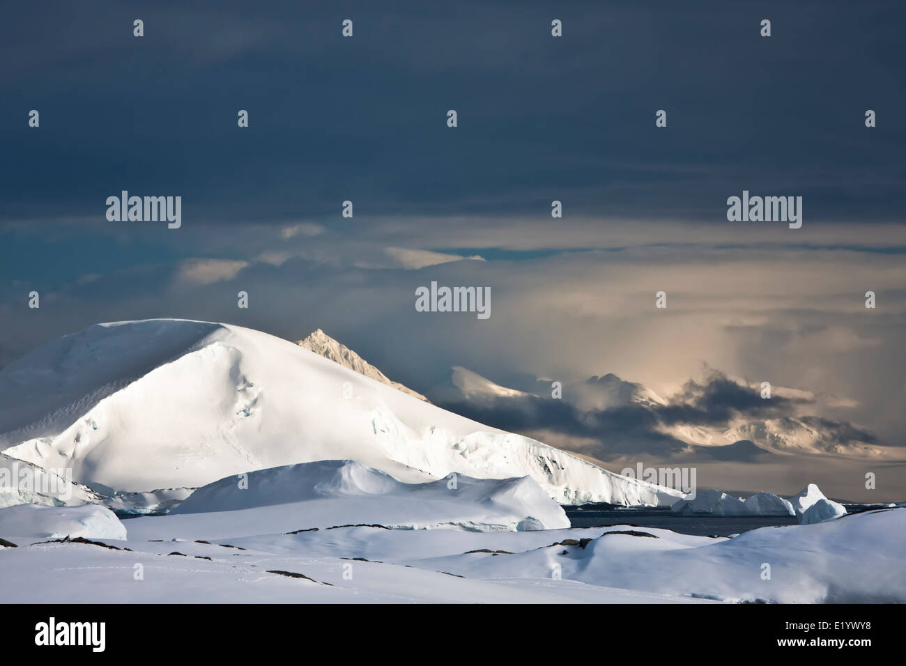 Beautiful snow-capped mountains against the blue sky Stock Photo - Alamy