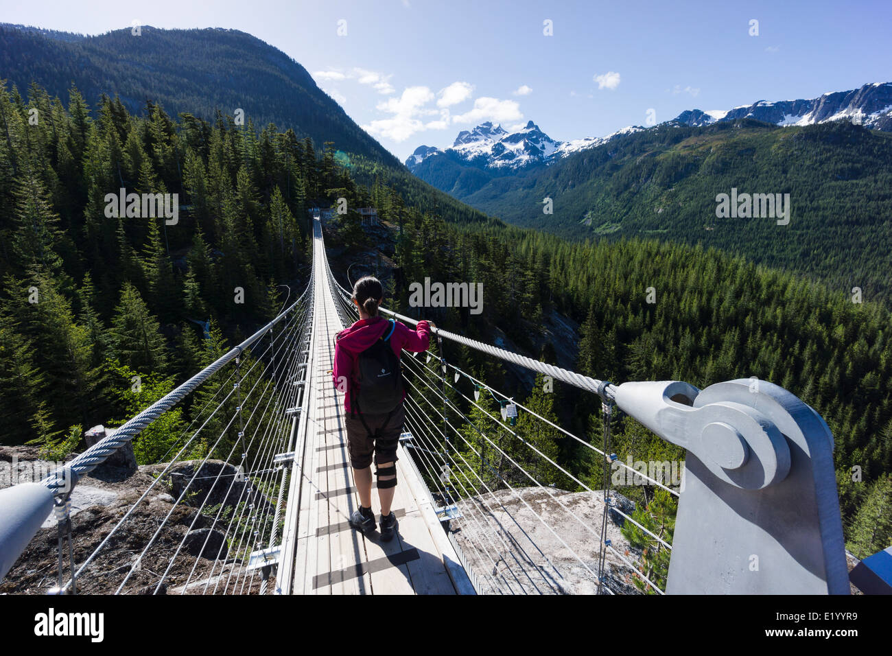 Sky Pilot Suspension Bridge. Sea to Sky Gondola, Squamish, British Columbia, Canada. Stock Photo