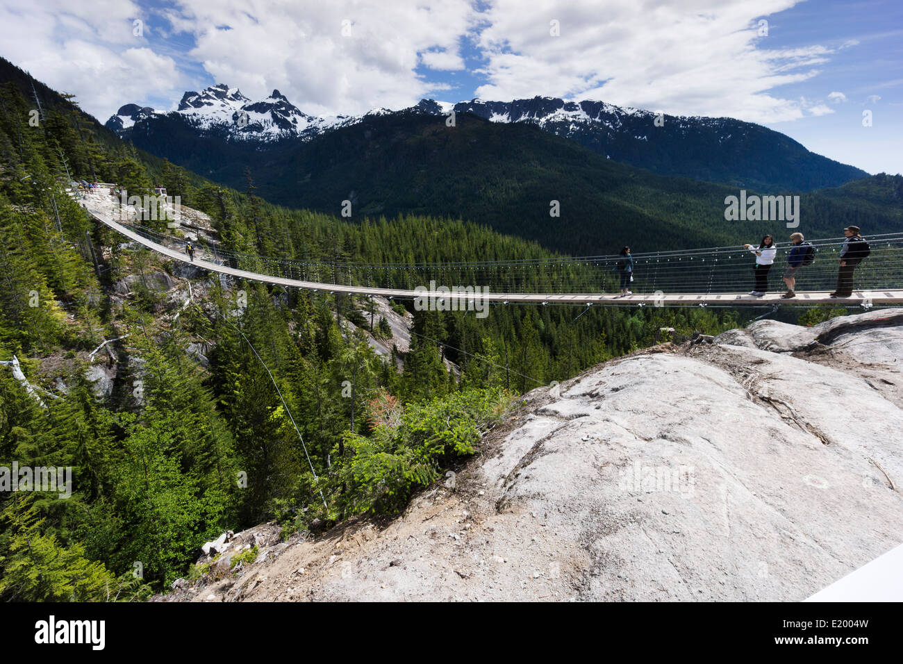 Sky Pilot Suspension Bridge. Sea to Sky Gondola, Squamish, British Columbia, Canada. Stock Photo
